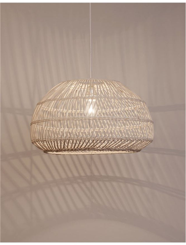 MELODY Natural Ratan Black Fabric Wire & Base LED E27 1x12W IP20 Bulb Excluded D: 50.5 H1: 30 H2: 250 cm