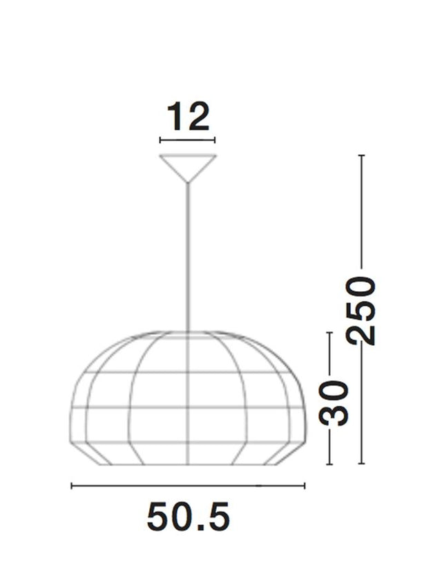 MELODY Natural Ratan Black Fabric Wire & Base LED E27 1x12W IP20 Bulb Excluded D: 50.5 H1: 30 H2: 250 cm