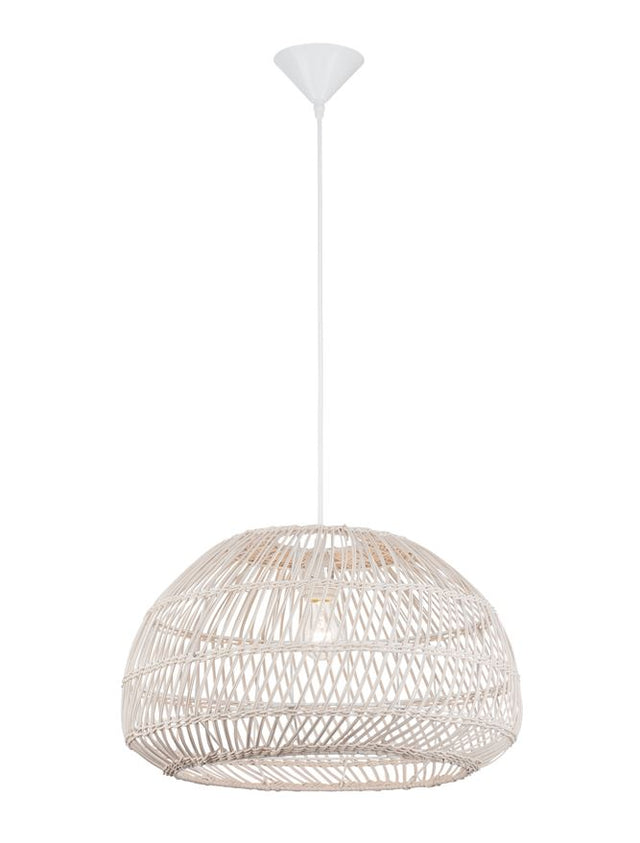 MELODY Natural Ratan Black Fabric Wire & Base LED E27 1x12W IP20 Bulb Excluded D: 50.5 H1: 30 H2: 250 cm