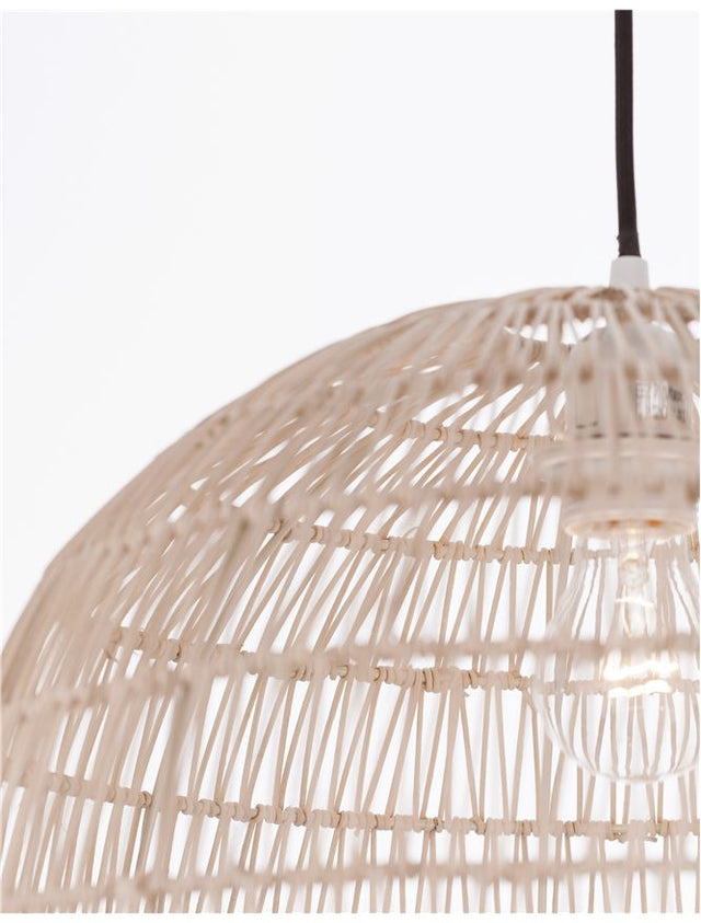 MELODY Natural Ratan Black Fabric Wire & Base LED E27 1x12W IP20 Bulb Excluded D: 40 H1: 25 H2: 250 cm