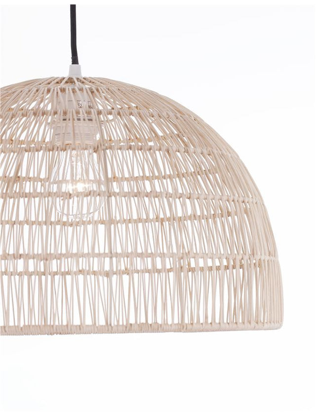 MELODY Natural Ratan Black Fabric Wire & Base LED E27 1x12W IP20 Bulb Excluded D: 40 H1: 25 H2: 250 cm