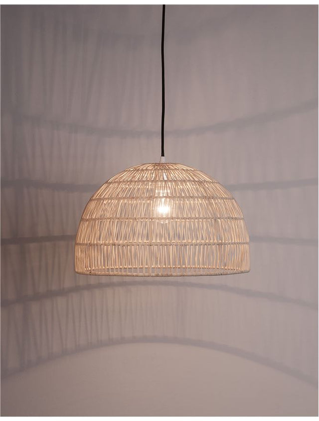 MELODY Natural Ratan Black Fabric Wire & Base LED E27 1x12W IP20 Bulb Excluded D: 40 H1: 25 H2: 250 cm