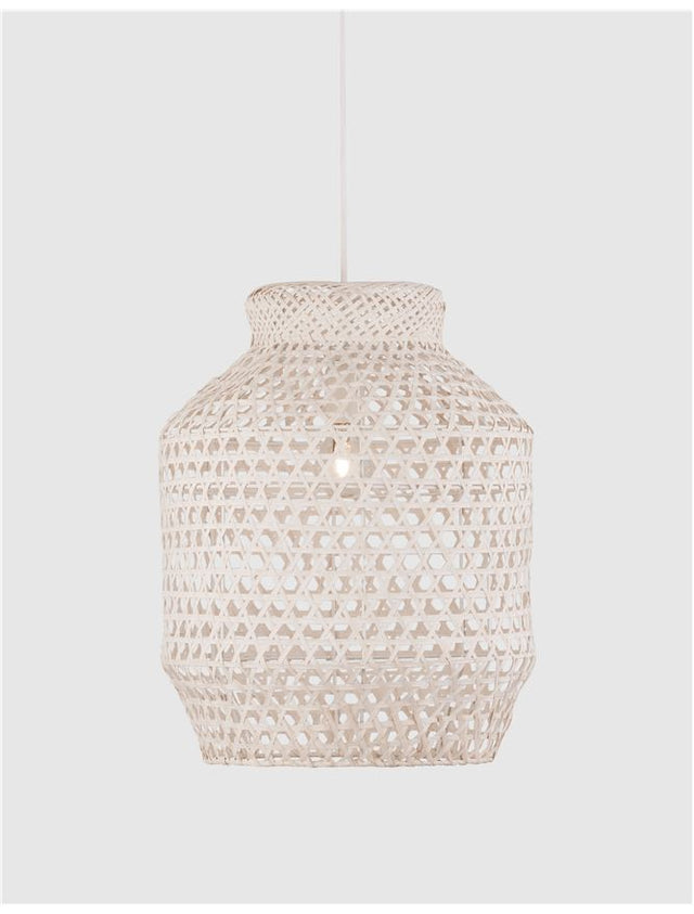 MIA Pendant light, Metal & Bamboo, White wash colour, D:35*44*250