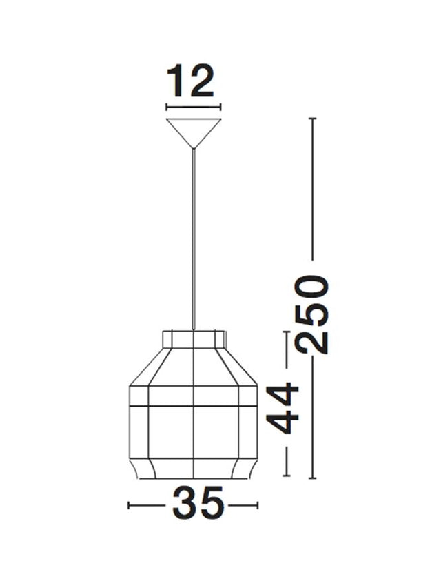 MIA Pendant light, Metal & Bamboo, White wash colour, D:35*44*250