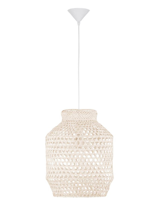 MIA Pendant light, Metal & Bamboo, White wash colour, D:35*44*250