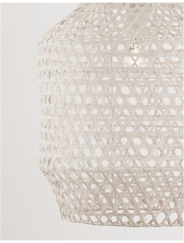 MIA Pendant light, Metal & Bamboo, White wash colour, D:35*44*250