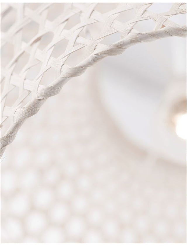 MIA Pendant light, Metal & Bamboo, White wash colour, D:35*44*250