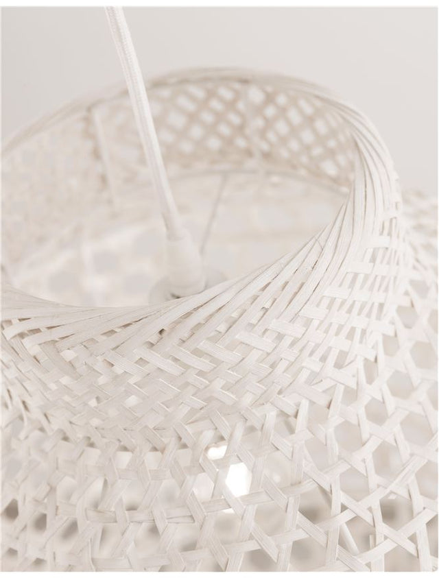 MIA Pendant light, Metal & Bamboo, White wash colour, D:35*44*250