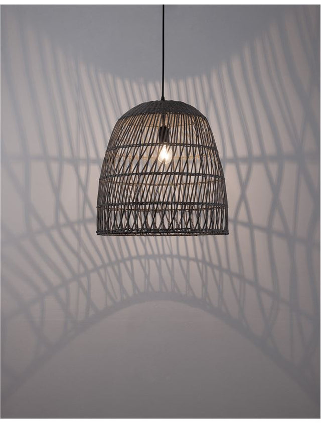 DESTIN Pendant light, Iron & Rattan, Grey colour, D:46.5*46*250