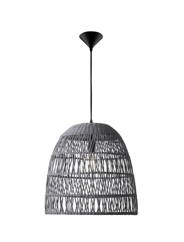 DESTIN Pendant light, Iron & Rattan, Grey colour, D:46.5*46*250