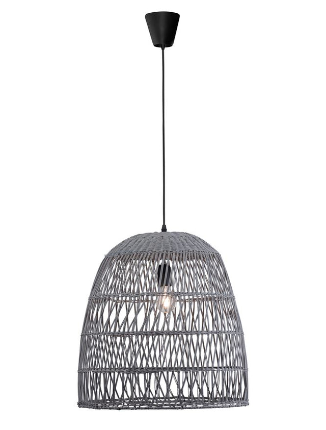 DESTIN Pendant light, Iron & Rattan, Grey colour, D:46.5*46*250