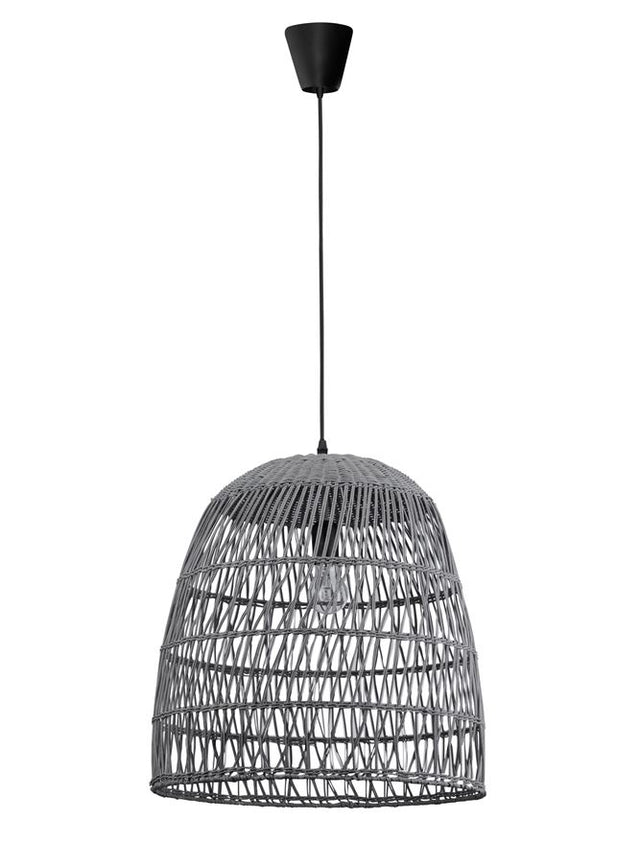 DESTIN Pendant light, Iron & Rattan, Grey colour, D:46.5*46*250