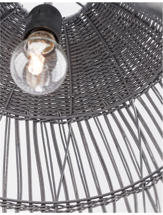 DESTIN Pendant light, Iron & Rattan, Grey colour, D:46.5*46*250