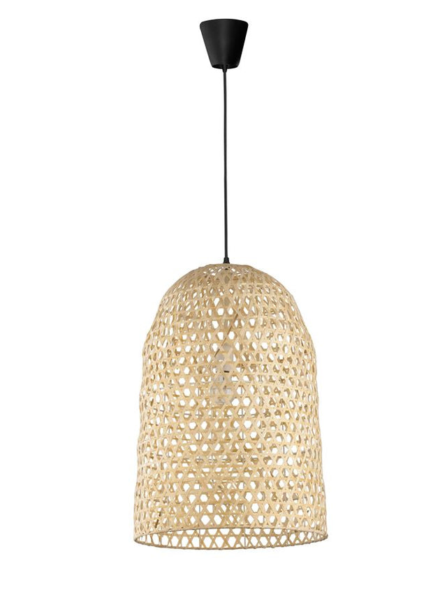 AURORA Natural Bamboo Black Fabric Wire & Base LED E27 1x12W Bulb Excluded D: 40.5 H1: 58.5 H2: 250 cm