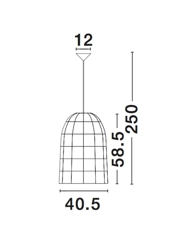 AURORA Natural Bamboo Black Fabric Wire & Base LED E27 1x12W Bulb Excluded D: 40.5 H1: 58.5 H2: 250 cm