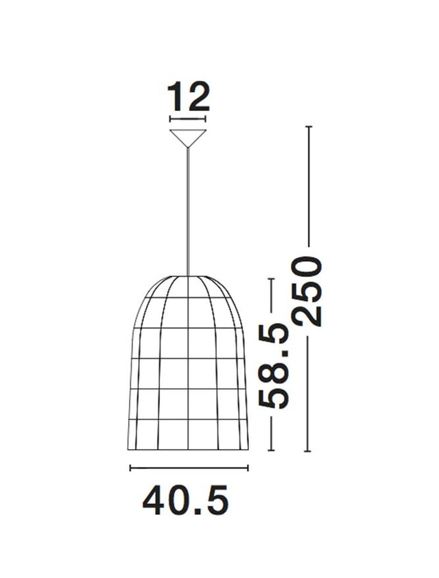 AURORA White Bamboo White Fabric Wire & Base LED E27 1x12W IP20 Bulb Excluded D: 40.5 H1: 58.5 H2: 250 cm