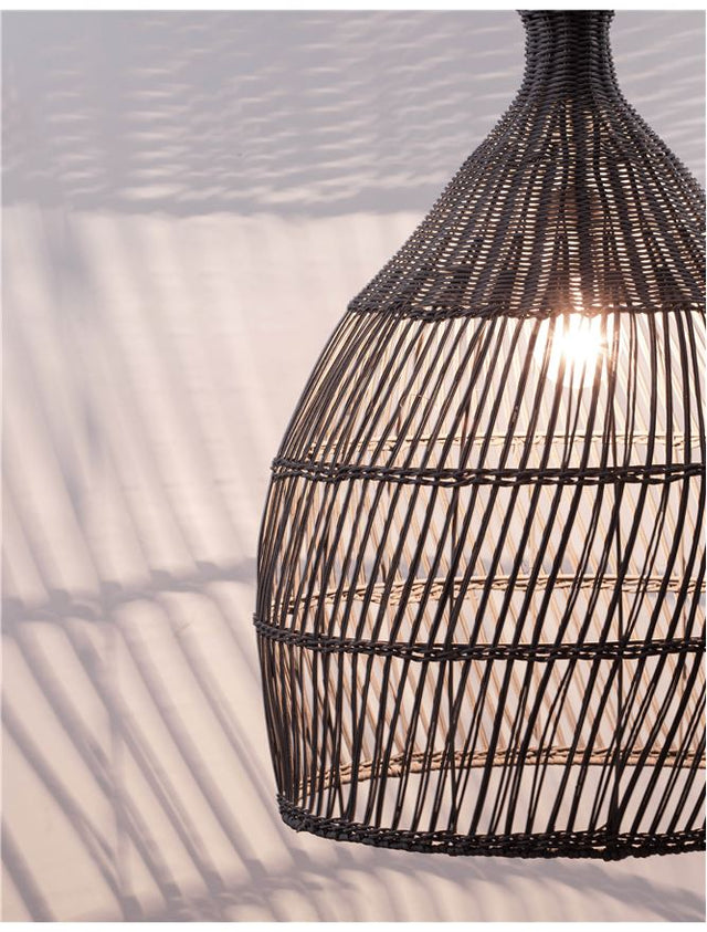 DESTIN Pendant light, Metal & Rattan, Grey colour, D:42*54.5*250