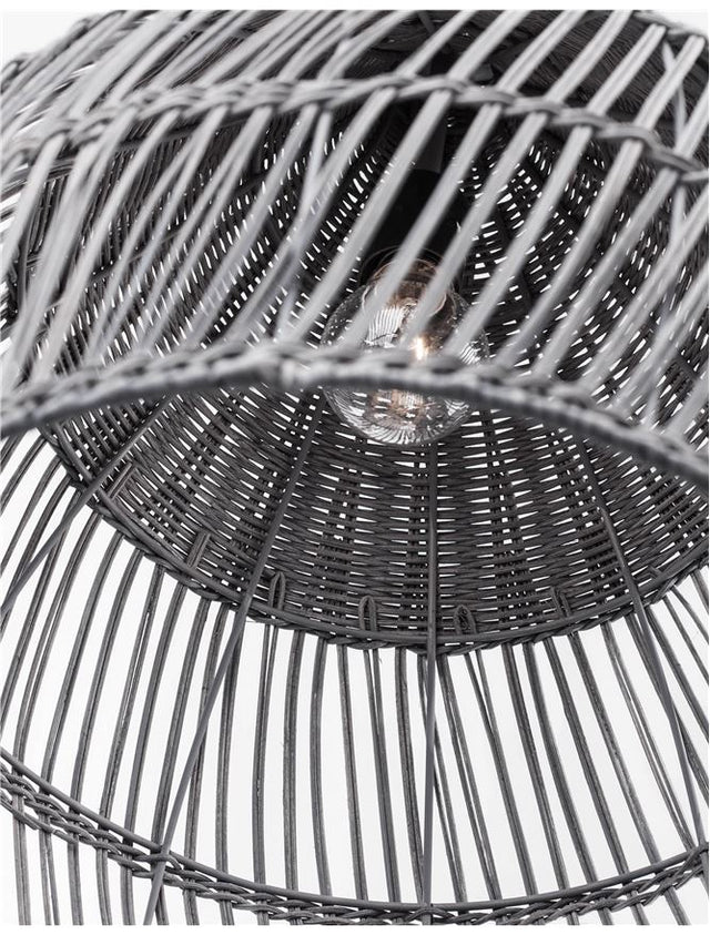 DESTIN Pendant light, Metal & Rattan, Grey colour, D:42*54.5*250