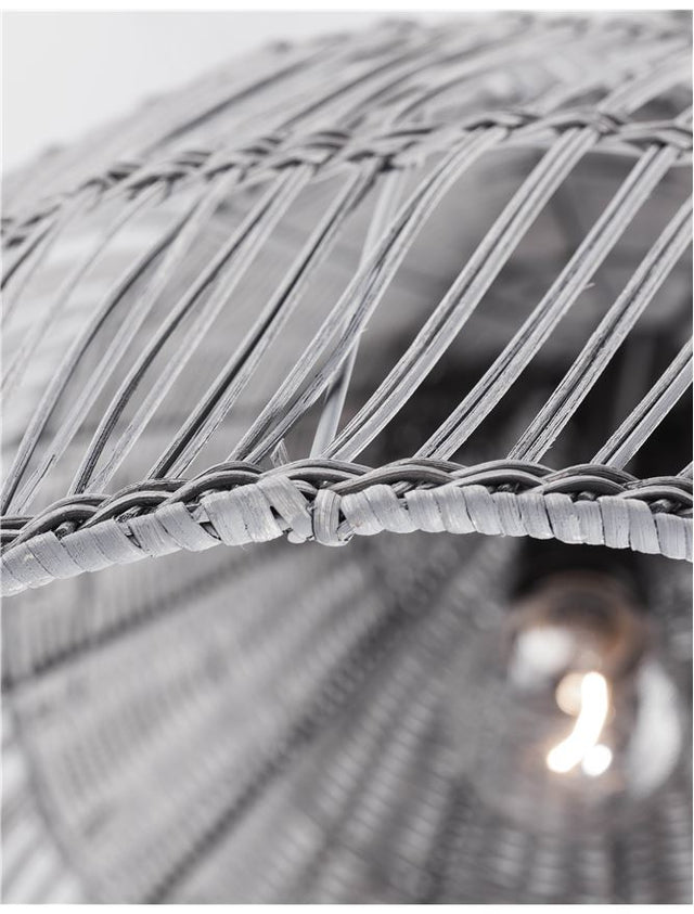 DESTIN Pendant light, Metal & Rattan, Grey colour, D:42*54.5*250