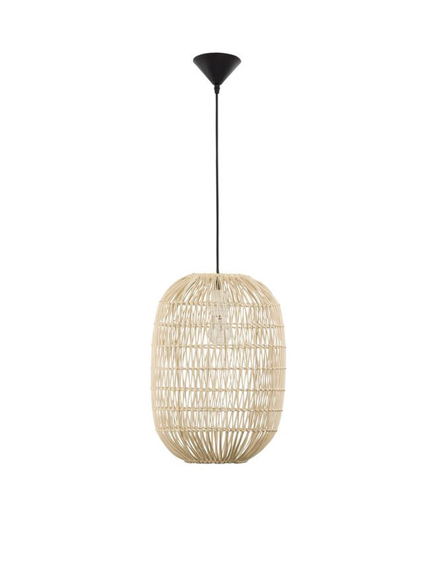 MELODY Natural Ratan Black Fabric Wire & Base LED E27 1x12W IP20 Bulb Excluded D: 30 H1: 42 H2: 250 cm