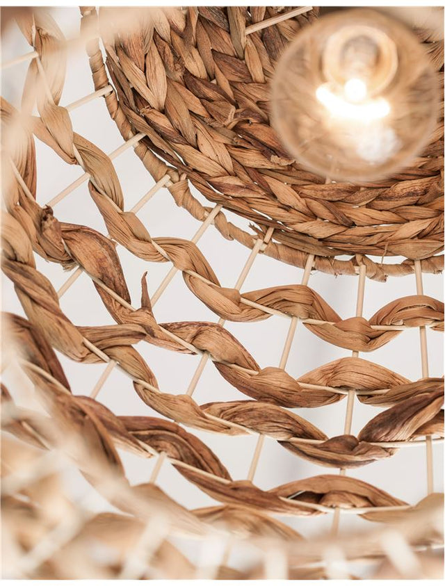 GRIFFIN Pendant light, Iron & Water Hyacinth, Natural colour, D:40*37*250