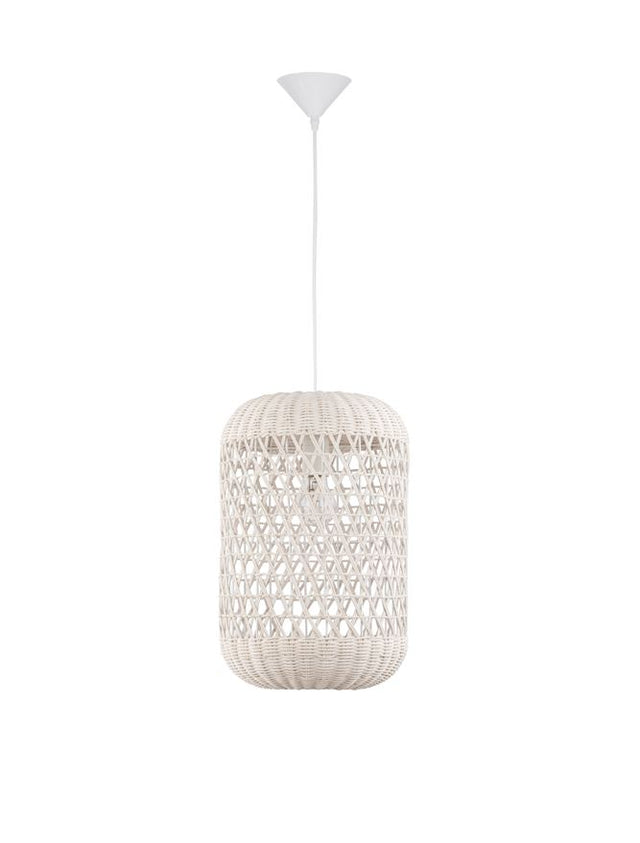 AURORA White Ratan White Fabric Wire & Base LED E27 1x12W IP20 Bulb Excluded D: 24.5 H1: 37 H2: 250 cm