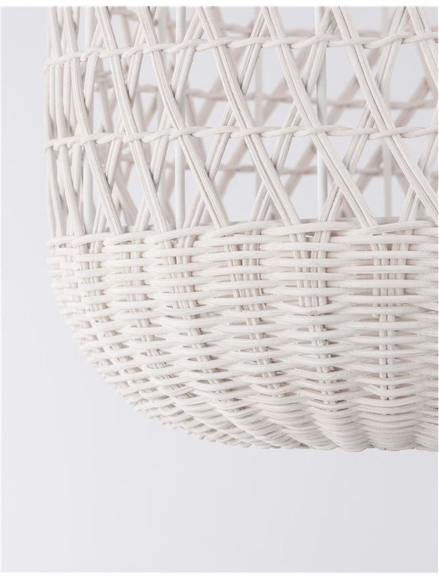 AURORA White Ratan White Fabric Wire & Base LED E27 1x12W IP20 Bulb Excluded D: 24.5 H1: 37 H2: 250 cm