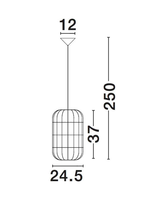 AURORA White Ratan White Fabric Wire & Base LED E27 1x12W IP20 Bulb Excluded D: 24.5 H1: 37 H2: 250 cm