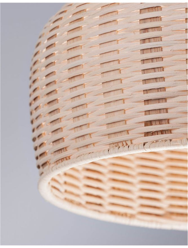 MIA Natural Ratan & Wood Black Fabric Wire & Base LED E27 1x12W IP20 Bulb Excluded D: 38.5 H: 250 cm