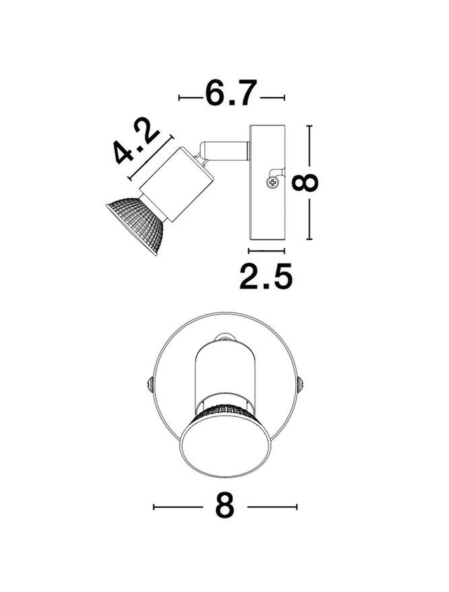 LUP Satin Gold Metal LED GU10 1x5 Watt 230 Volt IP20 Bulb Excluded D: 8 W: 6.7 H: 10.9 cm