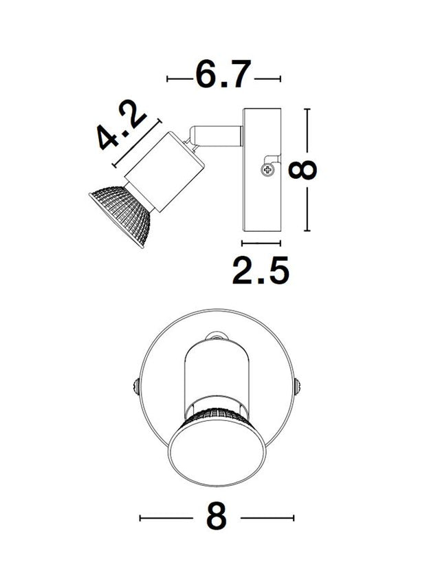 LUP Satin Black Metal LED GU10 1x5 Watt 230 Volt IP20 Bulb Excluded D: 8 W: 6.7 H: 10.9 cm