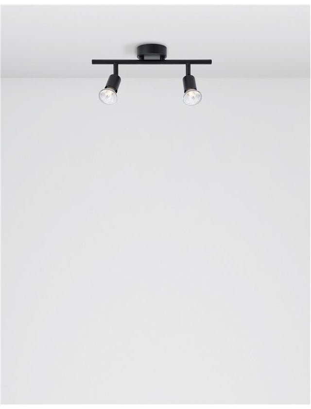 LUP Satin Black Metal LED GU10 2x5 Watt 230 Volt IP20 Bulb Excluded L: 31 W: 8 H: 10.9 cm