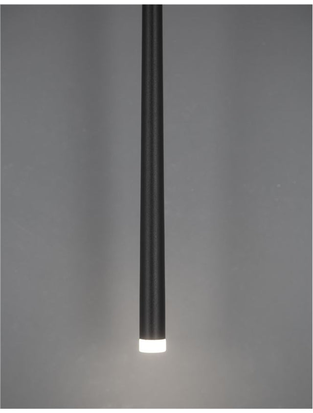 GIONO Sandy Black Aluminium & Acrylic LED 1x3 Watt 230 Volt 180Lm 3000K IP20 D: 8 H1: 51 H2: 230 cm