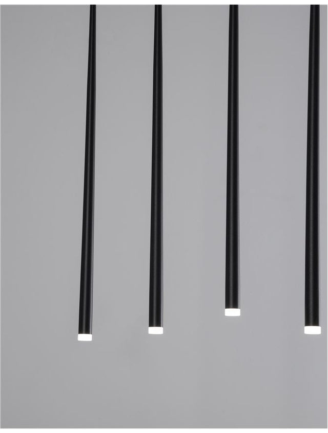 GIONO Sandy Black Aluminium
& Acrylic 
LED 18 Watt 220 Volt
1933Lm 3000K IP20
L: 90 W: 5 H1: 51 H2: 180 cm Adjustable Height