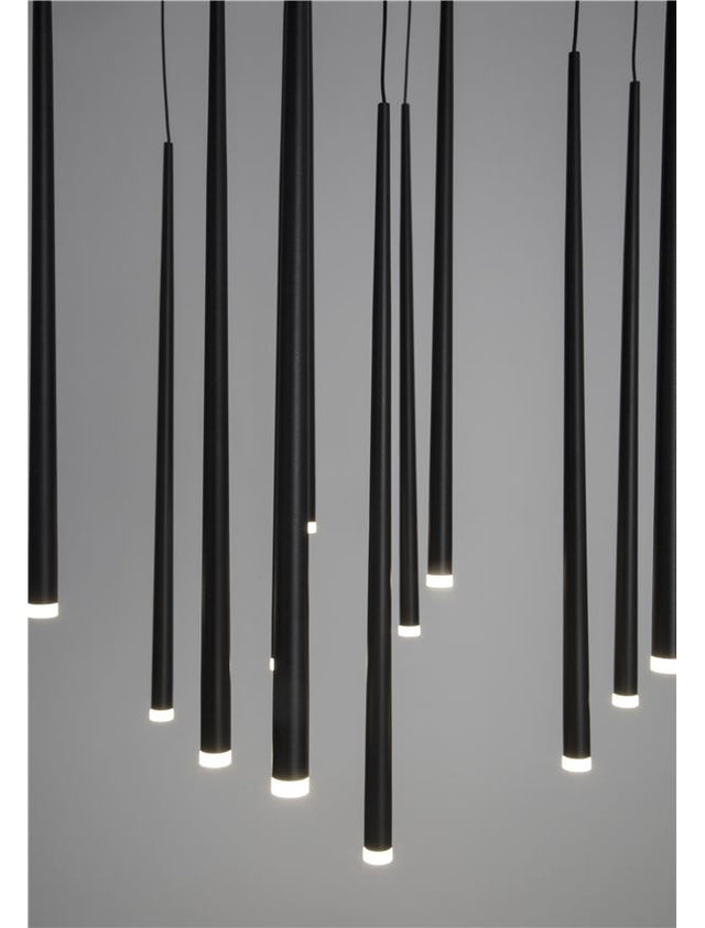 GIONO Sandy Black Aluminium & Acrylic LED 12x3 Watt 230 Volt 2280Lm 3000K IP20 D: 50 H1: 51 H2: 230 cm