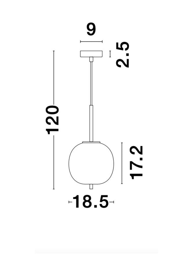 LATO Opal Glass Antique Brass Metal Black Fabric Wire LED E14 1x5 Watt 230 Volt IP20 Bulb Excluded D: 18.5 H1: 17.2 H2: 120 cm