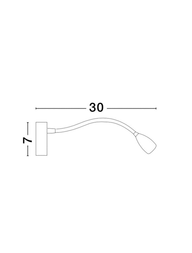 FLEX Chrome Aluminium Adjustable Switch On/Off LED 3 Watt 190Lm 3000K IP20 D: 7 H: 30 cm