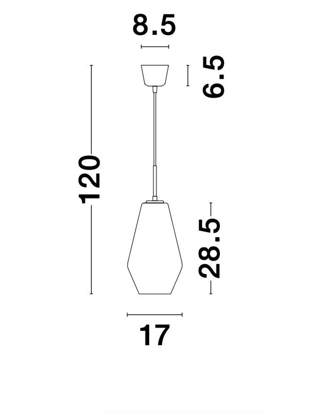 VEIRO Chrome Glass Black Metal Black Fabric Wire LED E27 1x12 Watt 230 Volt IP20 Bulb Excluded D: 17 H1: 28.5 H2: 120 cm