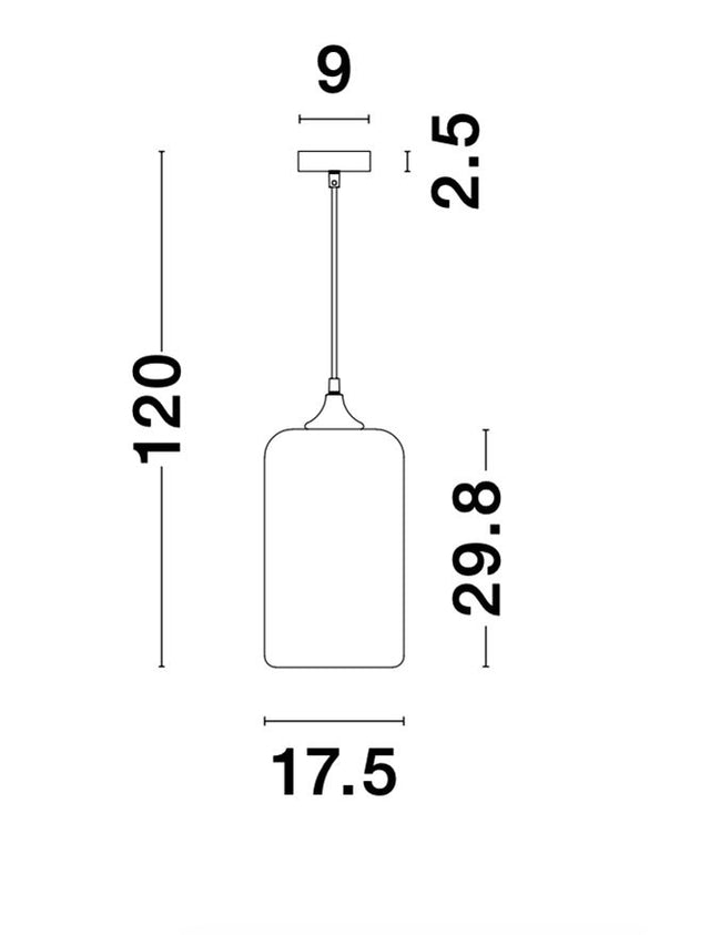 SAVAZ Chrome Glass Black Metal Black Fabric Wire LED E27 1x12 Watt 230 Volt IP20 Bulb Excluded D: 17.5 H1: 29.8 H2: 120 cm