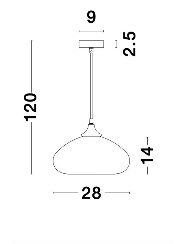 SAVAZ Chrome Glass Black Metal Black Fabric Wire LED E27 1x12 Watt 230 Volt IP20 Bulb Excluded D: 28 H1: 14 H2: 120 cm