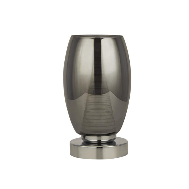 CYCLONE  1LT TABLE LAMP WITH SMOKED GLASS