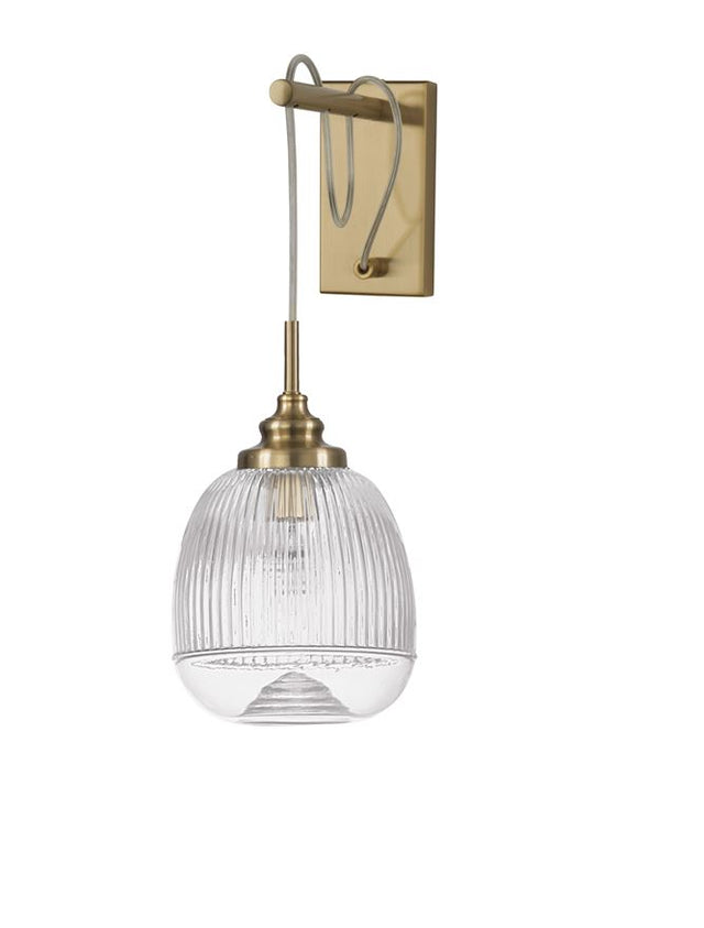 MOND Satin Gold Metal Clear Glass LED E14 1x5 Watt 230 Volt IP20 Bulb Excluded L: 18 W: 27.5 H: 40 cm