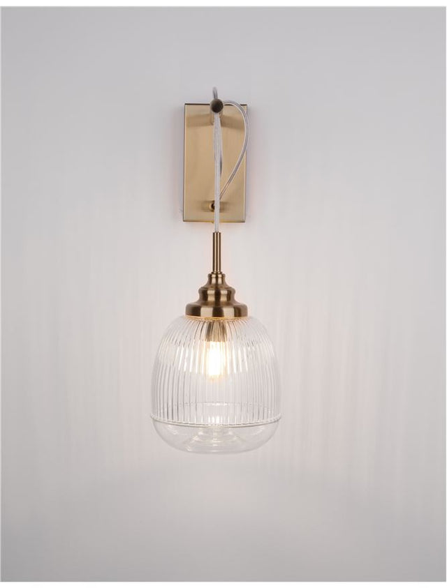 MOND Satin Gold Metal Clear Glass LED E14 1x5 Watt 230 Volt IP20 Bulb Excluded L: 18 W: 27.5 H: 40 cm