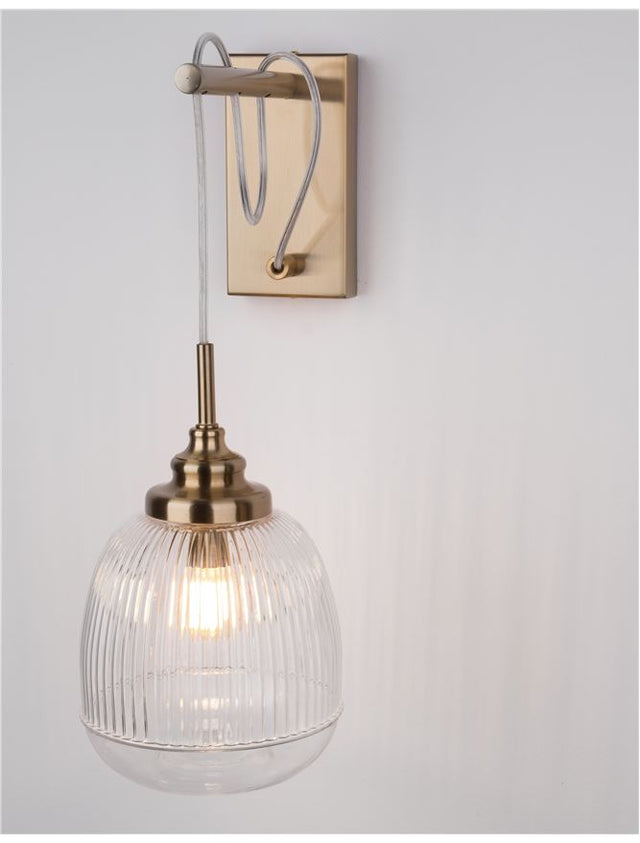 MOND Satin Gold Metal Clear Glass LED E14 1x5 Watt 230 Volt IP20 Bulb Excluded L: 18 W: 27.5 H: 40 cm