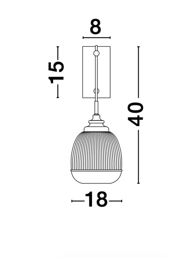 MOND Satin Gold Metal Clear Glass LED E14 1x5 Watt 230 Volt IP20 Bulb Excluded L: 18 W: 27.5 H: 40 cm