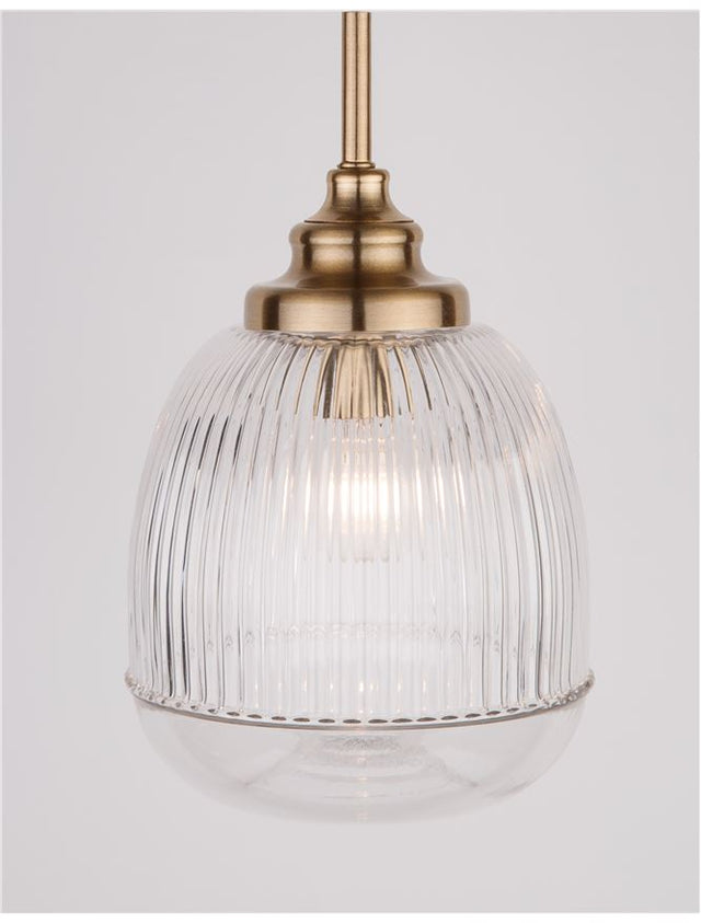 MOND Satin Gold Metal Clear Glass LED E14 1x5 Watt 230 Volt IP20 Bulb Excluded D: 15 H: 120 cm