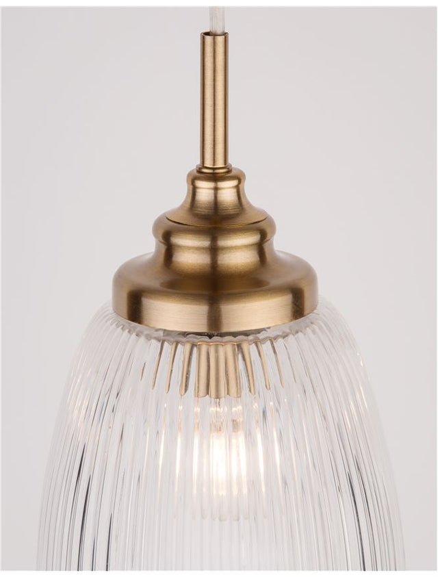 MOND Satin Gold Metal Clear Glass LED E14 1x5 Watt 230 Volt IP20 Bulb Excluded D: 13 H: 120 cm