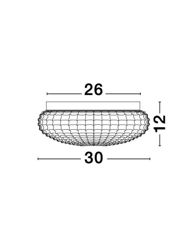 CLAM Clear Glass White Metal LED E27 2x12 Watt 230 Volt IP44 Bulb Excluded D: 30 H: 12 cm