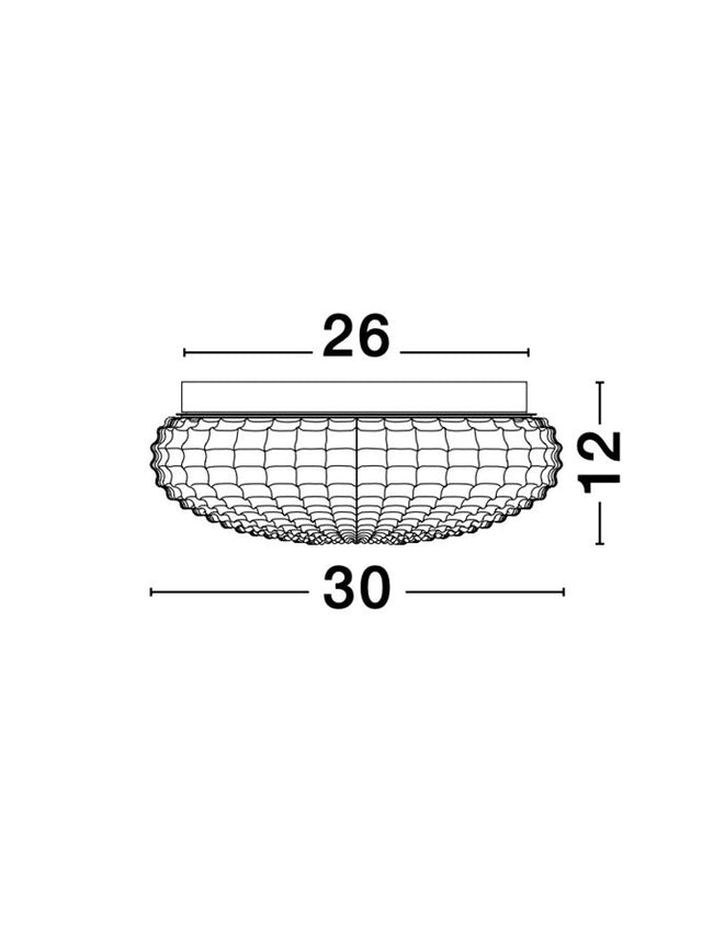 CLAM White Glass White Metal LED E27 2x12 Watt 230 Volt IP44 Bulb Excluded D: 30 H: 12 cm