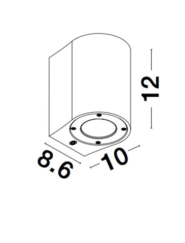 LIDO White Sandstone Glass Diffuser LED GU10 1x7 Watt IP65 100-240 Volt Bulb Excluded
Light Down D: 8.6 W: 10 H: 12 cm